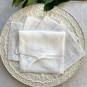Tovaglioli Monouso per Matrimoni in <span class=keywords><strong>Lino</strong></span>, con Orlo a Punto Smirne, Fatti a Mano, 15x15cm, Riutilizzabili per Bar, Cene ed Eventi, Lavabili in Acqua, Sottopiatti - Product Image 1