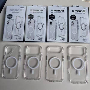 Funda protectora para móvil anticaída galvanizada magnética de espacio de acrílico transparente para <span class=keywords><strong>Iphone</strong></span> <span class=keywords><strong>iPhone</strong></span> 17 Air Pro Max - Product Image 1