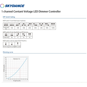 Skydance V1-D 72W/<span class=keywords><strong>144W</strong></span>(12V/24V) 1 kênh <span class=keywords><strong>Mini</strong></span> Điện áp không đổi <span class=keywords><strong>LED</strong></span> dimmer điều khiển cho duy nhất <span class=keywords><strong>LED</strong></span> Strip - Product Image 5