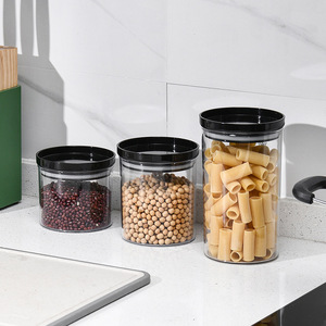 Round Moisture Proof Food <b>Storage</b> Jar Plastic Airtight Container Kitchen Grain Cereal <b>Storage</b> Cylinder Shape <b>With</b> Plastic <b>Lid</b> - Product Image 2