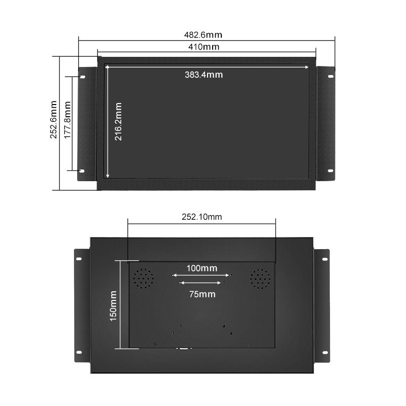 Open Frame 17.3 IPS LCD Monitors 1920*1080 High Brightness Display Non-Touch or Touch Screen for Industrial Equipment