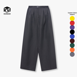 Vendita all'ingrosso di <span class=keywords><strong>lino</strong></span> 59% personalizzato 41% Rayon leggero <span class=keywords><strong>elastico</strong></span> <span class=keywords><strong>in</strong></span> <span class=keywords><strong>vita</strong></span> <span class=keywords><strong>con</strong></span> chiusura a bottone Casual Relax <span class=keywords><strong>pantaloni</strong></span> larghi da <span class=keywords><strong>donna</strong></span> - Product Image 1