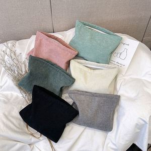 Sacs à maquillage de couleur unie, en peluche douce, pour ranger les pinceaux de maquillage, organiseur de voyage pour articles de toilette, sac à main - Product Image 1