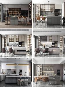 Armoires de cuisine modulaires en mélamine en forme de U Smart prêt à assembler contreplaqué îlot de cuisine matériau en bois - Product Image 4