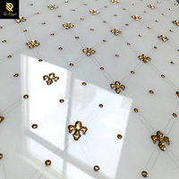 Carrelage mural en céramique pour salle de bain Springletile, blanc, motif doré de luxe, carrelage central