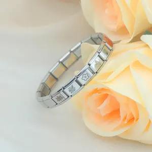 Moda nueva parte superior <span class=keywords><strong>de</strong></span> acero inoxidable <span class=keywords><strong>flor</strong></span> italiana encanto enlaces ajuste 9mm pulsera DIY hacer joyería regalos venta al por mayor envío <span class=keywords><strong>de</strong></span> la gota - Product Image 2