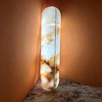 Lampe murale de luxe cannelée en albâtre espagnol, style moderne et luxueux, pour hôtel, salon, hall d'entrée, couloir, villa, chambre à coucher