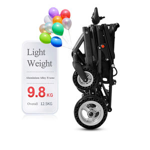 Sedia a Rotelle Elettrica Pieghevole Portatile in Lega di Alluminio, Leggera e Compatta, con Batteria al Litio 6A da 9,8Kg per Disabili - Product Image 1