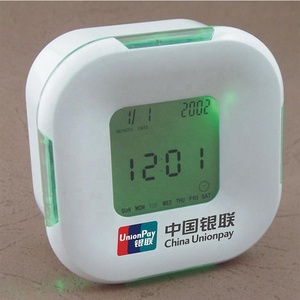 Đồng Hồ Báo Thức Xoay 4 Mặt Kỹ Thuật Số Nhiệt Kế Bàn Để Bàn Đồng Hồ Quà Tặng Khuyến Mãi Cho Trẻ Em - Product Image 4