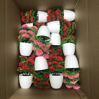 Petit bonsaï fleuri 21 cm, fleur artificielle pour la décoration de la maison, du bureau ou du bureau à domicile