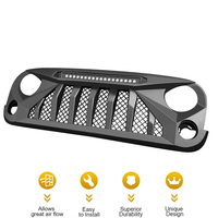 LLOYDBERG Nouvelle calandre avant en ABS pour Wrangler 2007-2018 JK/JKU Rubicon - Installation facile, ajustement universel JK-GLL01