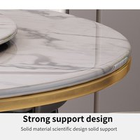 Plateau rond en marbre du Guangxi au design moderne avec table à manger à base de métal