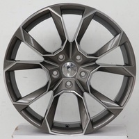 Jantes de voiture noires avec face usinée, 17, 18, 19 pouces, 5x112, 5 trous, jantes en alliage, jantes pas chères pour Skoda, haute qualité