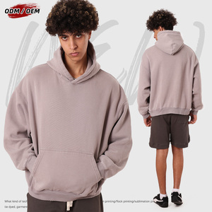 Sudadera con Capucha <span class=keywords><strong>Vintage</strong></span> para Hombre, Estilo Holgado, Lavada y Desgastada, con Estampado Digital, Sudadera Corta de Forro Polar para Invierno - Product Image 3