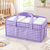 Organisateur de couches pour bébé avec poignée, panier de rangement portable pour couches et lingettes, sac organisateur pour voiture