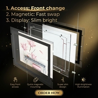 Panneau d'affichage publicitaire LED mural en acrylique magnétique simple face pour vitrine de magasin, menu de cinéma