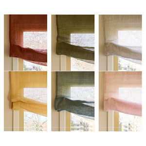 Rideaux en tissu de lin et tulle avec motif vague d'eau, stores romains translucides, variété de couleurs au choix - Product Image 5