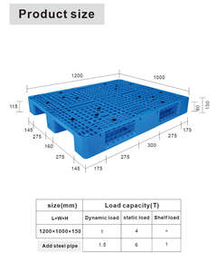<span class=keywords><strong>Pallet</strong></span> in Plastica Industriale Impilabile 1200x1000x150mm con Rinforzo in Acciaio - Product Image 2