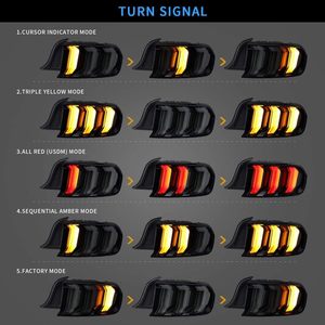 Nuove Luci Posteriori a LED per Passeggeri Anchi Mustang 2015-2023 con Indicatori di Direzione Sequenziali Ambra/Rossi (5 Modalità) e Lente Fumé Oscurata 12V DC - Product Image 4