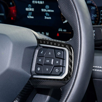 Couvre-volant de voiture pour Ford Mustang 24-25, garniture en fibre de carbone, pièces de voiture modifiées, accessoires intérieurs de voiture