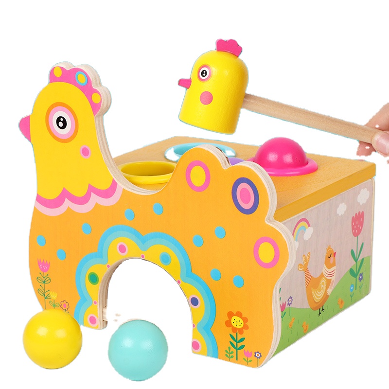 Оптовая продажа, индивидуальные разноцветные игрушки-мячики в виде курицы, портативные Развивающие игрушки для детей дошкольного возраста