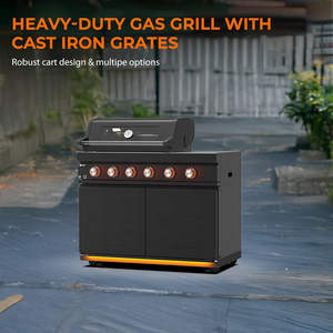 Barbacoa Premium de Doble Combustible (Propano/Gas) con 6 Quemadores, Acero Inoxidable, Opción Independiente/Integrada, 93000 BTU, Fácil de Usar, Modelo BKQ611001 Integrado - Product Image 3