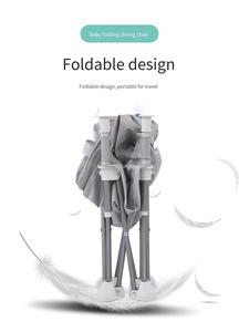 Siège d'appoint gris moelleux <span class=keywords><strong>compact</strong></span> et pliant pour bébé avec plateau à manger, pique-nique de voyage, camping, plage, chaise d'alimentation pour bébé - Product Image 4