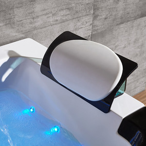 Vasca Idromassaggio Moderna Minimalista Freestanding in Acrilico Nera Bianca Rettangolare con Massaggio Idromassaggio <span class=keywords><strong>MYHOME</strong></span> EB-003 51 Getti per Bagno - Product Image 4
