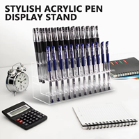 Organisateur de stylos et pinceaux de maquillage en acrylique écologique, vente en gros d'usine, pour l'école, le bureau et la maison
