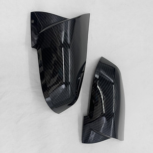 ฝาครอบกระจกมองหลังคาร์บอนไฟเบอร์สีดำเงา รูปทรงบูลฮอร์น สำหรับ BMW F20 F30 F36M ชุดเต็ม - Product Image 3