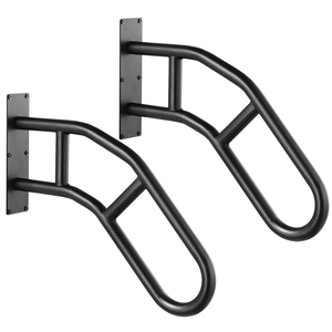 Rampe d'escalier murale extérieure moderne en acier robuste de 29 pouces, 2 pièces, pour balcon, 1 à 3 marches - Product Image 1