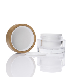 Botella acrílica de 15ml, 30ml, 50ml, 120ml con bomba de bambú, tarro acrílico de 30g y 50g con tapa de bambú, botella acrílica cosmética y tarro - Product Image 6