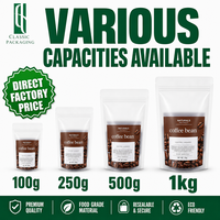 Sachet Doypack Translucide Givré Personnalisé avec Logo pour Emballage de Poudre de Café, Sac en Plastique Mat Anti-Fuite avec Fermeture Éclair