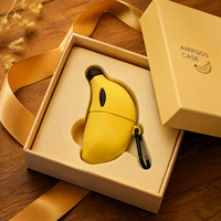 Étui pour écouteurs sans fil en PVC écologique, étanche, en forme de banane, avec logo personnalisé, design artistique moderne, protection fruitée