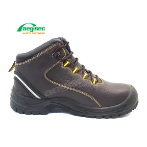 AEGISEC cow leather anti slip lace up electrician work boots penetration resistance safety work shoes