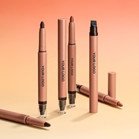 Crayon à lèvres végétalien personnalisé, double embout, imperméable, anti-transfert, longue durée, brun, brun rosé, beige, rhod, pour les lèvres