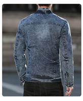 OEM Nouveau Flocons de Neige Détruits Coton Teint Vestes pour Hommes Coupe-Vent Arrivée à la Mode Vestes en Denim pour Hommes