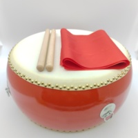 Hot Selling Wooden Double Layer Handmade Percussion Drum Popular Toy Chinese Red Lion Dance Drum