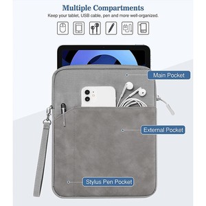 Housse de tablette rembourrée en éponge épaisse, multi-compartiments, fermeture éclair, étui de transport pour tablette, pochette antichoc pour tablette, pour le bureau, l'école - Product Image 4