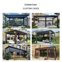 Pergola motorisée à lames orientables LFL Custom Luxury, en aluminium robuste, pour extérieur, avec éclairage LED, imperméable, pour jardin, patio ou pavillon.