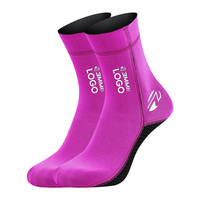 Chaussettes de plongée en néoprène imperméables 3 mm noires pour la marche dans le sable, le wakeboard, la plage, le tennis, la plongée
