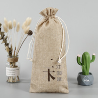 Sac en toile de Jute avec Logo personnalisé imprimé, écologique, 50 pcs, pochette à cordon