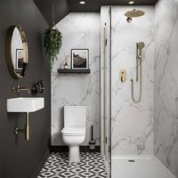 Panel de Pared para Ducha de PVC Gris Brillante de 1/1.2m, Panel Decorativo para Baño con Acabado UV Impermeable de la Mejor Calidad