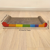 Lit pour chat en forme d'os arc-en-ciel 3-en-1, résistant à l'humidité et anti-déchirure, protection de canapé pour chats