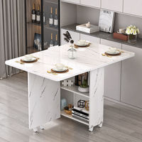 Table à manger carrée pliable moderne en bois-Mobilier compact, portable et durable pour les locataires d'appartement et les petits espaces
