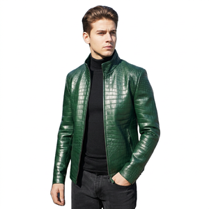 Men's Premium Soft Leather <b>Jacket</b> Breathable Quick Dry Stand Collar Full Zip Winter <b>Casual</b> Regular Fit Outerwear - Product Image 1
