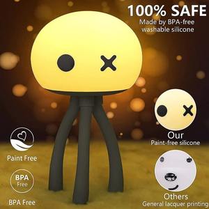 Lámparas LED de noche con forma de medusa, de silicona, recargables por USB, luz nocturna para niños, bebés, dibujos animados, lindas - Product Image 2