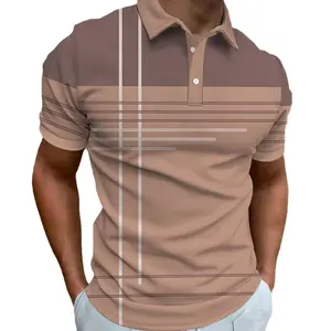 高品质全运动高尔夫服装涤纶氨纶柔软修身针织男士高尔夫马球高级男士印花t恤