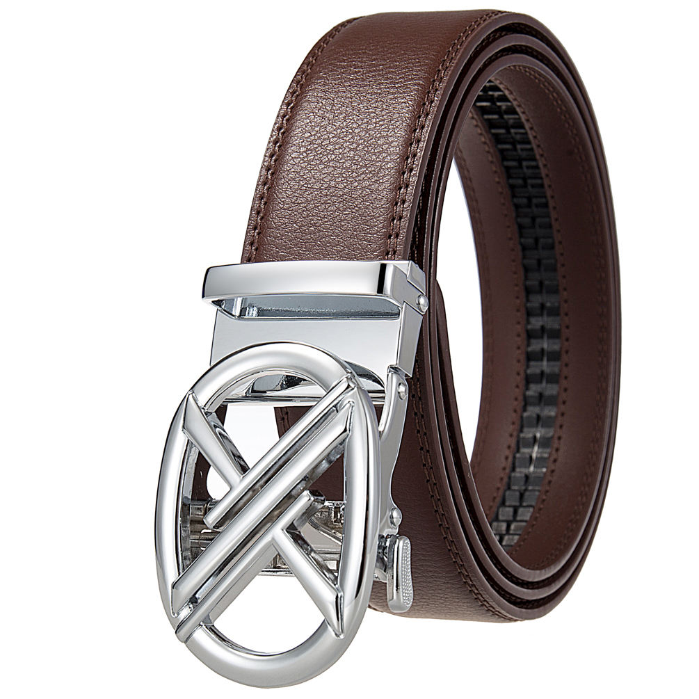 26094-1หัวเข็มขัดโครเมี่ยม + สายรัดสีน้ำตาล118