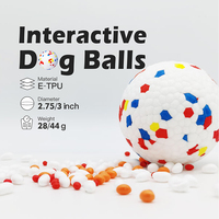 Jouet pour chien interactif en ETPU blanc écologique, solide, à rayures, élastique, résistant aux morsures, style classique, 2,5 po/3 po